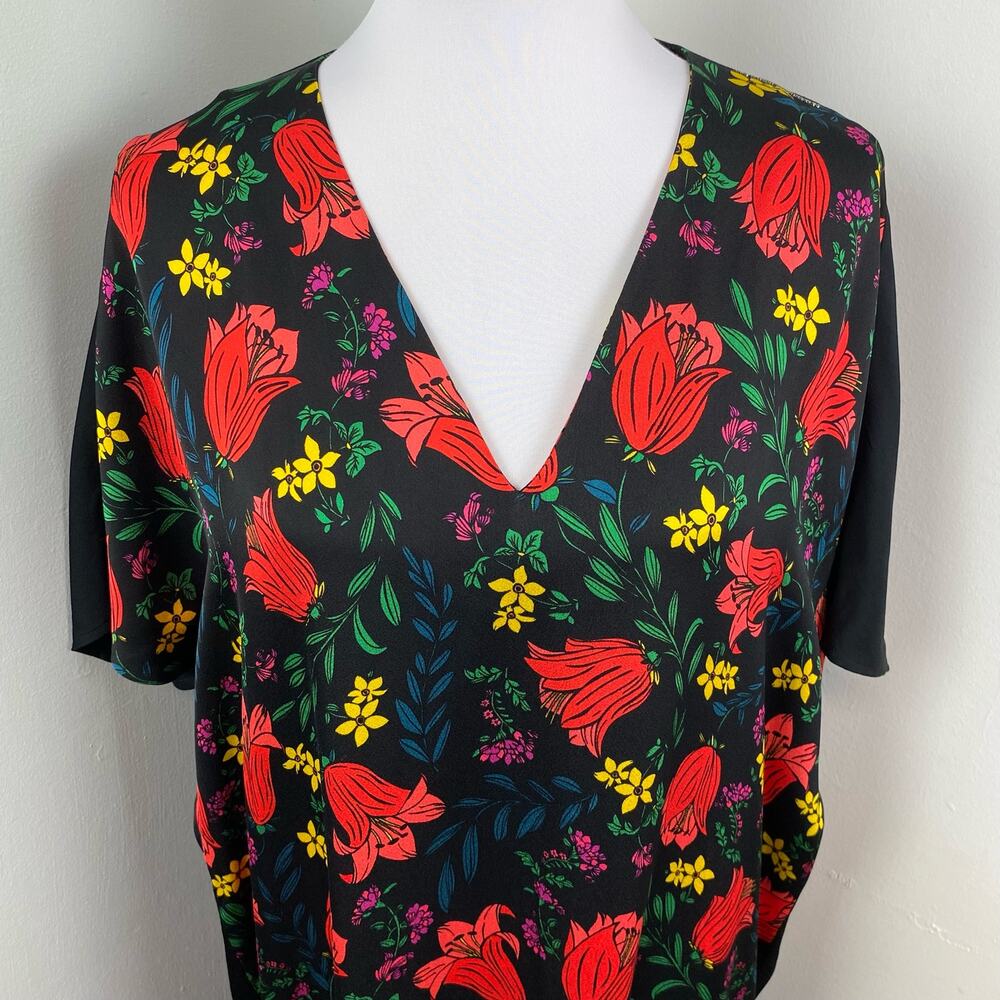 Escada Dafleur Floral Tunic Shift Dress in Black - Picture 3 of 10